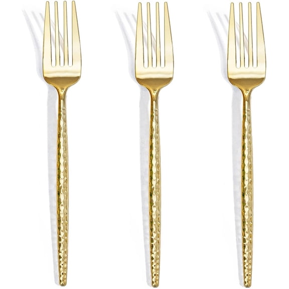 Clear Heavy Duty Plastic Forks, Reduced-Plastic Open Handle, Break-Resistant Disposable or Top-Rack Reusable Cutlery for Parties, Camping & Everyday Meals, Standard Size, 122 Count