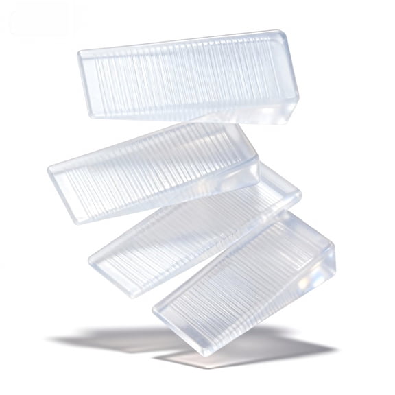 Clear Heavy-Duty Plastic Shims – Professional Leveling Wedges for Wobbly Toilets, Furniture, Washers & Commercial Equipment – Trim-to-Fit, Stackable, Non-Slip, Floor Protection