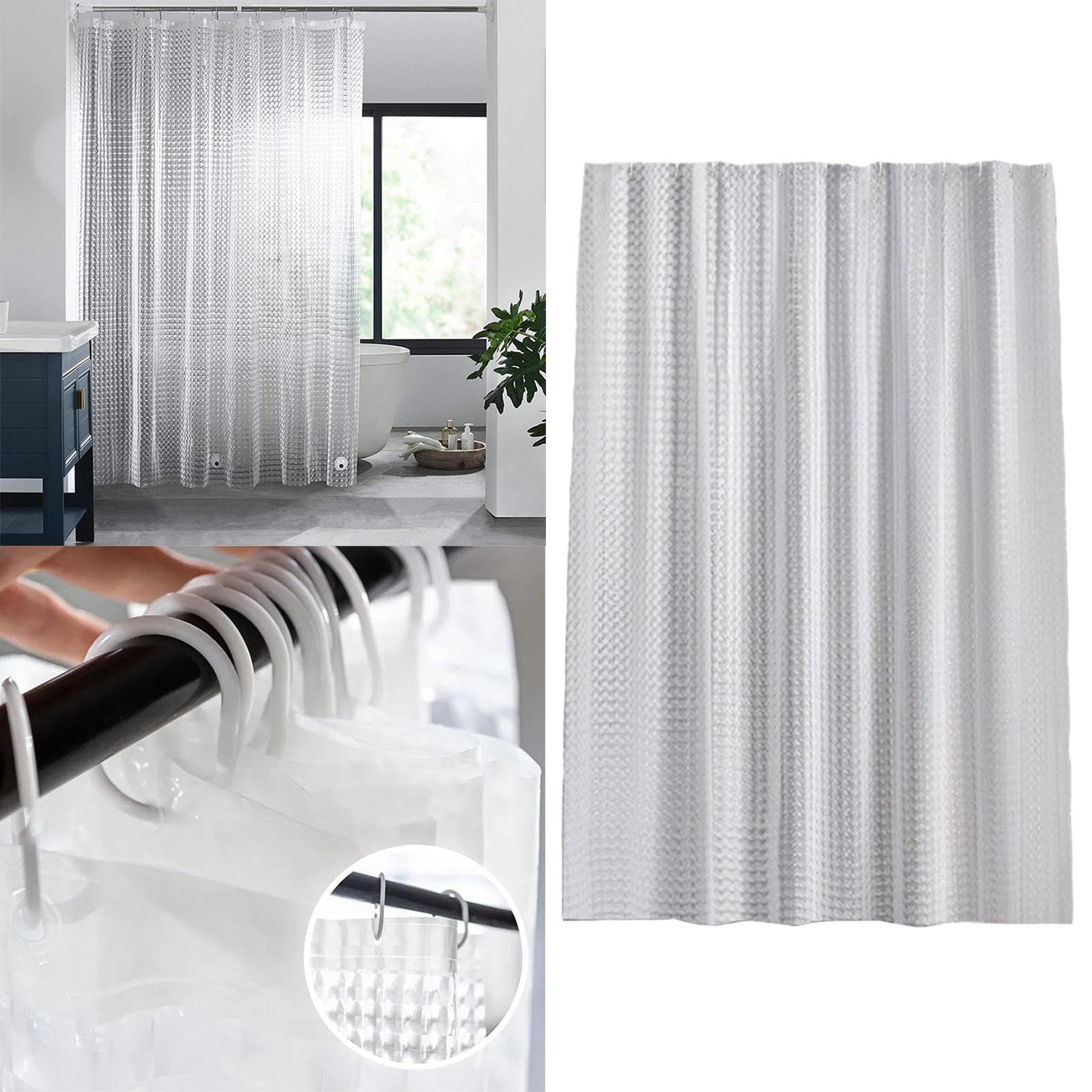 Clear Heavy Duty Shower Curtain Liner with Suction Cups Extra Long