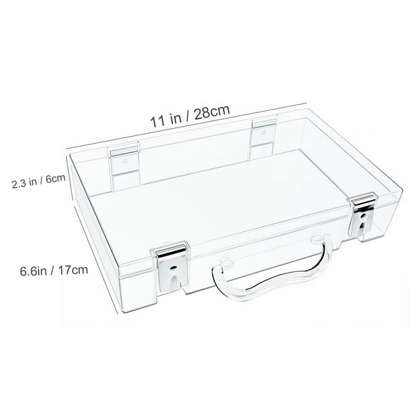 Clear Hinged Plastic Storage Container 11" x 6.6" x 2.3" 1 Pack