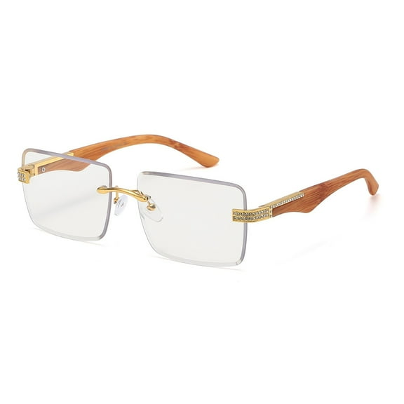 Clear Hip Hop Sunglasses Gold Frame Square Diamond Cut Quevo Migos Buffs