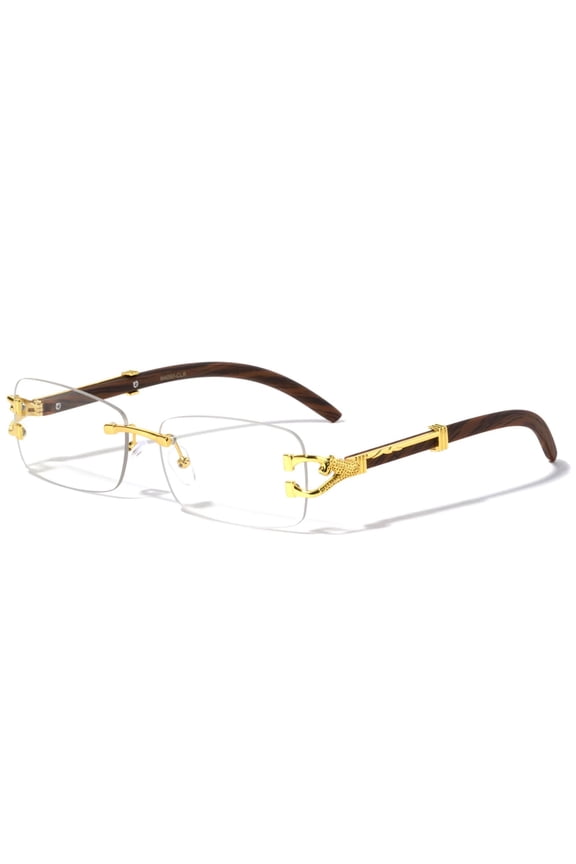Clear Hip Hop Sunglasses Gold Frame Square Quevo Migos Buffs Rimless