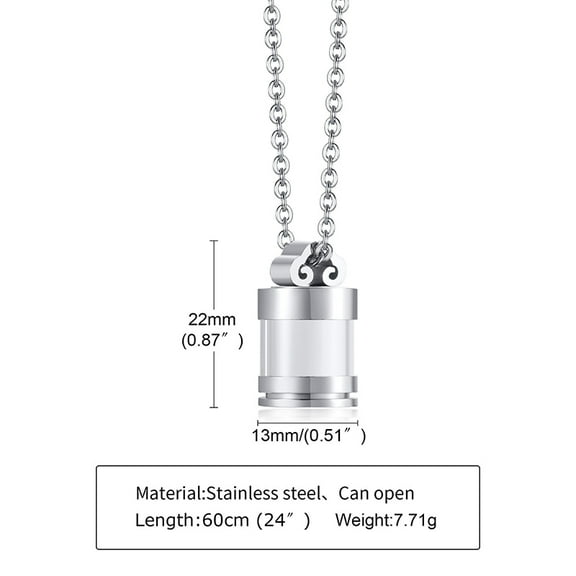 Clear Hollow Fillable Glass Tube Necklaces for Women Men Urn Ashes Cremation Memorial Jewelry Keepsake Pendants