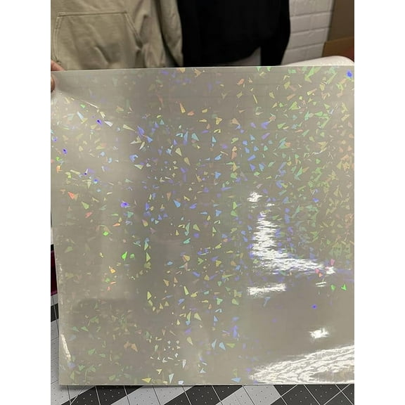 Clear Holographic Cracked Ice Cold Laminating Sheets Self Adhesive (8 1/2 x 11)