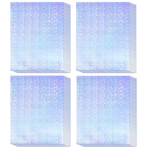 Clear Holographic Laminate Sheets,A4 Size Vinyl Sticker Paper, Self-Adhesive Transparent Waterproof Holographic Overlay,11.7 x 8.3 Inches Holographic Transparent Paper for DIY Craft
