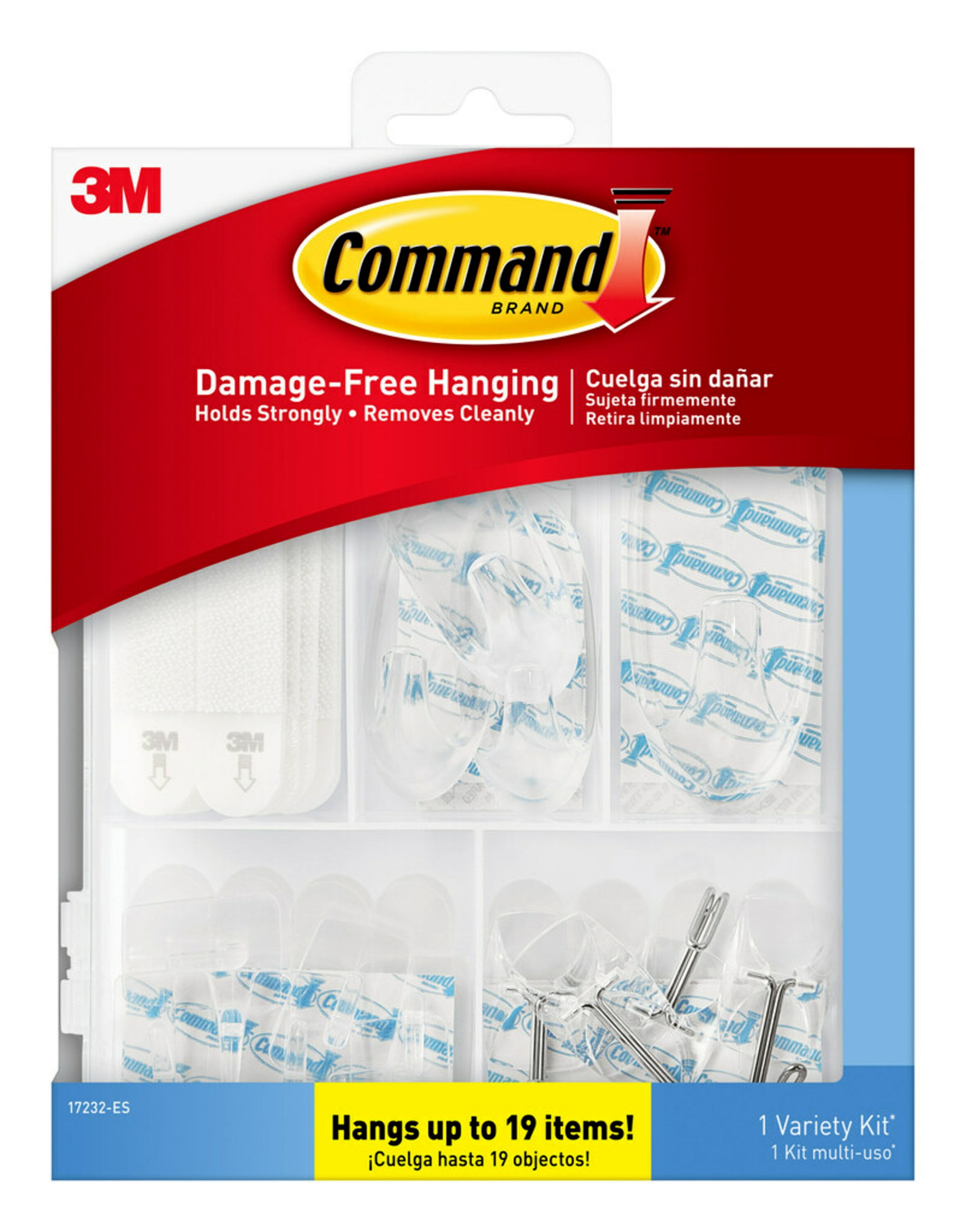 Clear Hooks And Strips, Plastic, Asst, 16 Picture Strips/15 Hooks/22 Strips/pk | Bundle of 5 Packs