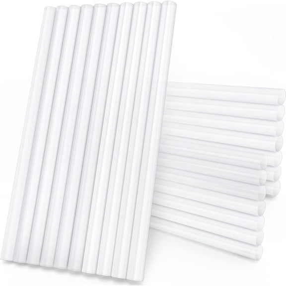 Clear Hot Glue Sticks Full Size, 0.43" Dia x 8" Long Melt Craft for Fabric Wood, All Temp Adhesive Repair, Decoration, Art, DIY, Gluing Project, 24 PCS