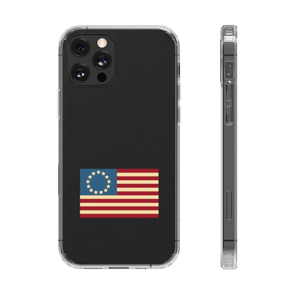 Clear Hybrid Shockproof Case for Apple iPhone 11 Pro MAX - Betsy Ross Flag Patriotic Design