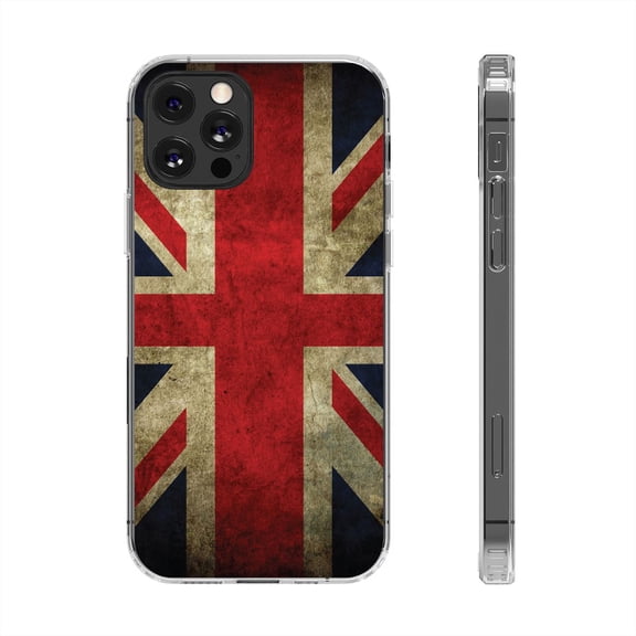 DistinctInk Clear Hybrid Case for Apple iPhone 11 Pro Max (6.5" Screen) - Show Your Love of the UK - Slim Profile Design