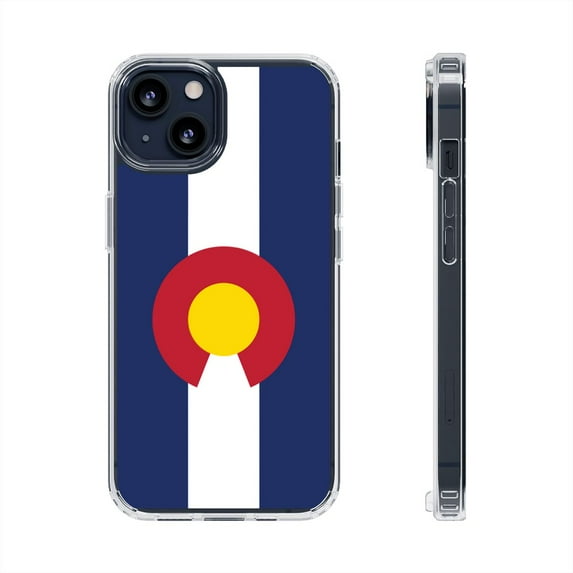 Clear Hybrid Shockproof Case for Apple iPhone 12 - Colorado Flag Vertical Design