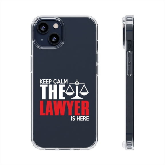 Clear Hybrid Shockproof Case for Apple iPhone 12 - Keep Calm The Lawyer Is Here Design