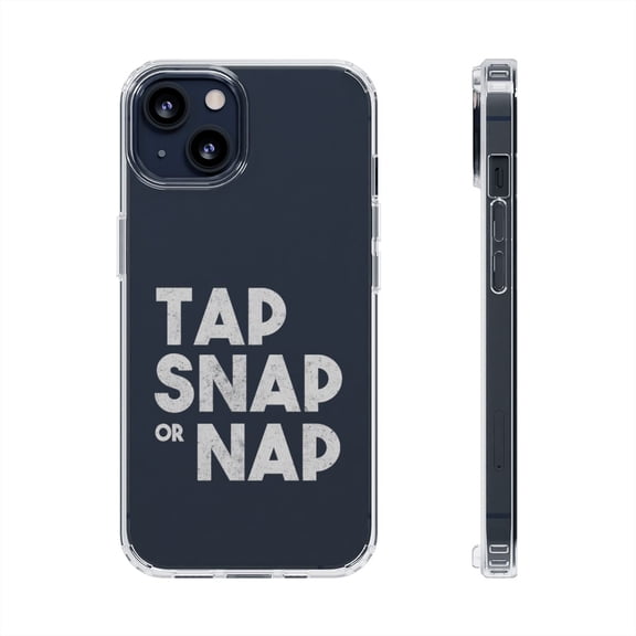 DistinctInk Clear Hybrid Case for Apple iPhone 12 (6.1" Screen) - Tap Snap or Nap - Slim Profile Design