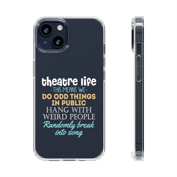 Clear Hybrid Shockproof Case for Apple iPhone 12 - Theatre Life Odd Things in Public