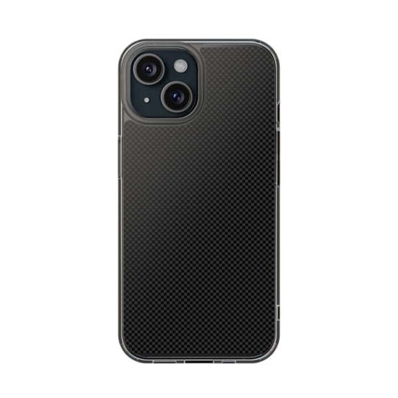 Clear Hybrid Shockproof Case for Apple iPhone 13 MINI - Sleek Black Grey Carbon Fiber Pattern