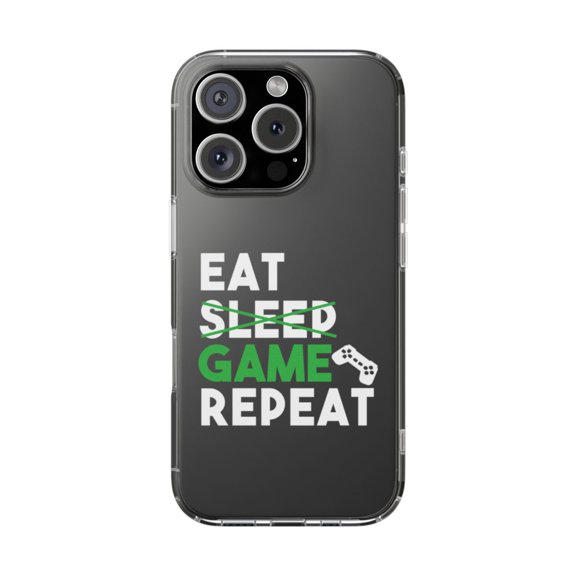 DistinctInk Clear Hybrid Case for Apple iPhone 13 Pro (6.1" Screen) - Video Games Gamer - Shockproof Protection