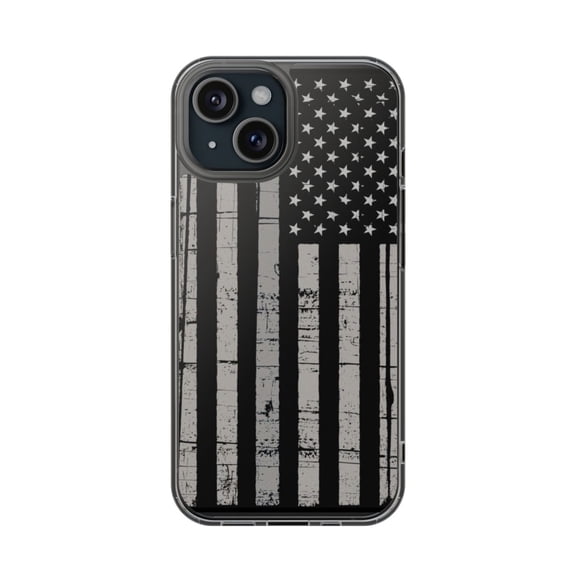 DistinctInk Clear Hybrid Case for Apple iPhone 14 (6.1" Screen) - Show Your Love of the United States of America - Slim Profile Design