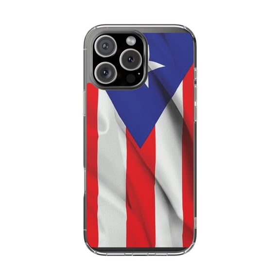 Clear Hybrid Shockproof Case for Apple iPhone 14 Pro MAX - Puerto Rico Flag Pride and Heritage