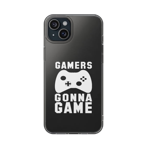 DistinctInk Clear Hybrid Case for Apple iPhone 15 Plus (6.7" Screen) - Video Games - Shockproof Protection