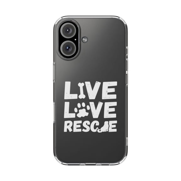DistinctInk Clear Hybrid Case for Apple iPhone 16 (6.1" Screen) - Dog Paw - Wireless Charging Compatible