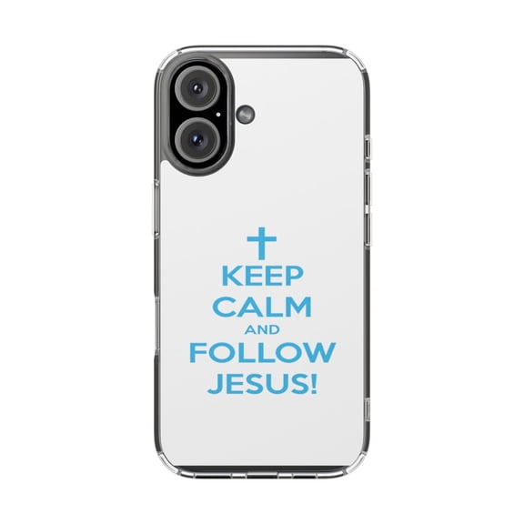 DistinctInk Clear Hybrid Case for Apple iPhone 16 Plus (6.7" Screen) - Show Your Love of Christ - Wireless Charging Compatible