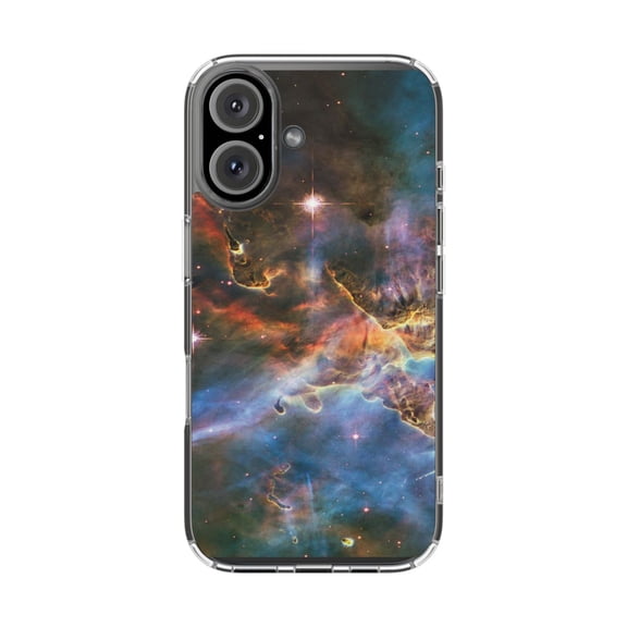 DistinctInk Clear Hybrid Case for Apple iPhone 16 Plus (6.7" Screen) - Show Your Love of Astronomy - Lightweight Grip