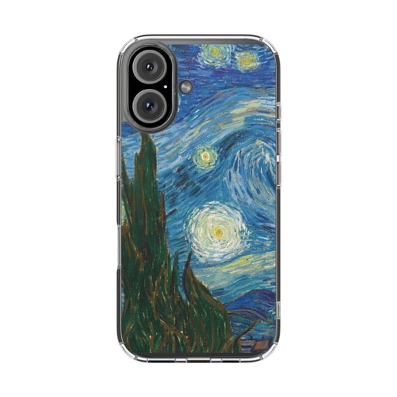 Clear Hybrid Shockproof Case for Apple iPhone 16 PLUS - Swirling Starlit Sky Magic