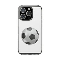 Clear Hybrid Shockproof Case for Apple iPhone 16 PRO - 3D Soccer Ball Design