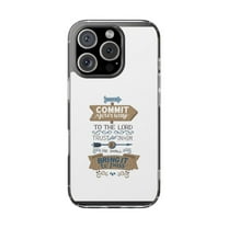 Clear Hybrid Shockproof Case for Apple iPhone 16 PRO - Commit Your Way to the Lord Graphics