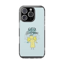 Clear Hybrid Shockproof Case for Apple iPhone 16 PRO - God Bless You Angel Design Art