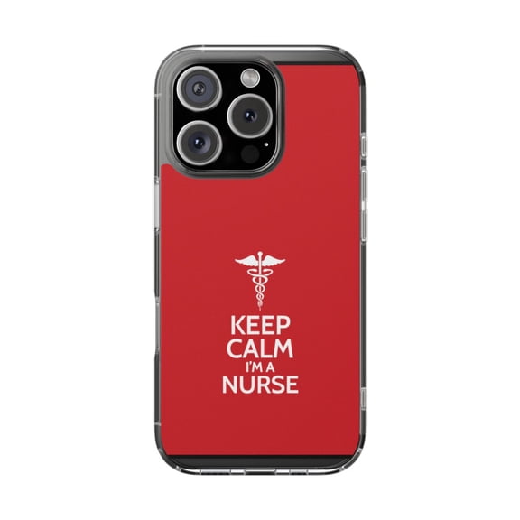 DistinctInk Clear Hybrid Case for Apple iPhone 16 Pro (6.3" Screen) - Show Your Support for Nurses - Raised Bezel Screen Guard