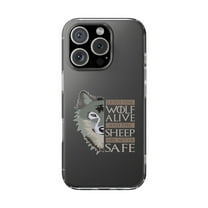 Clear Hybrid Shockproof Case for Apple iPhone 16 PRO - Leave One Wolf Alive Bold Design