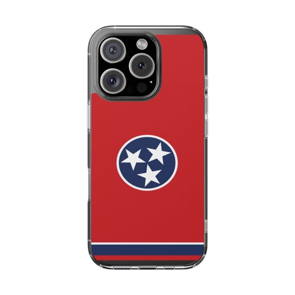 DistinctInk Clear Hybrid Case for Apple iPhone 16 Pro (6.3" Screen) - US State Flag - Shockproof Protection