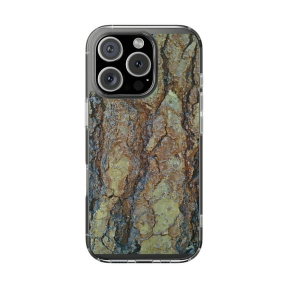 Clear Hybrid Shockproof Case for Apple iPhone 16 PRO - Yosemite Redwood Texture Artistry