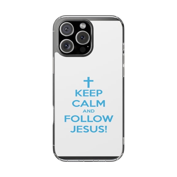 DistinctInk Clear Hybrid Case for Apple iPhone 16 Pro Max (6.9" Screen) - Show Your Love of Christ - Tempered Glass Back