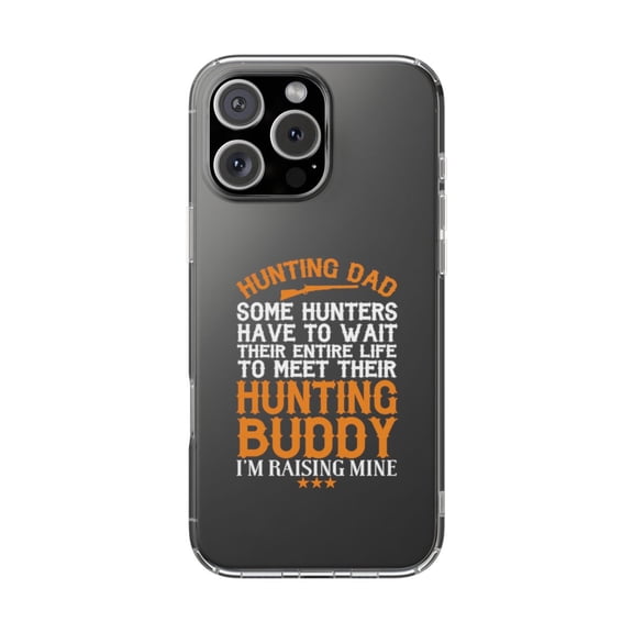 DistinctInk Clear Hybrid Case for Apple iPhone 16 Pro Max (6.9" Screen) - Raising My Hunting Buddy - Lightweight Grip
