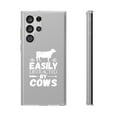 thumbnail image 1 of Clear Hybrid Shockproof Case for Samsung Galaxy S22 ULTRA - Easily Distracted By Cows Design, 1 of 1