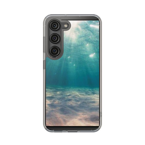 DistinctInk Clear Hybrid Case for Samsung Galaxy S23 (6.1" Screen) - Underwater Sun Sand - Slim Profile Design
