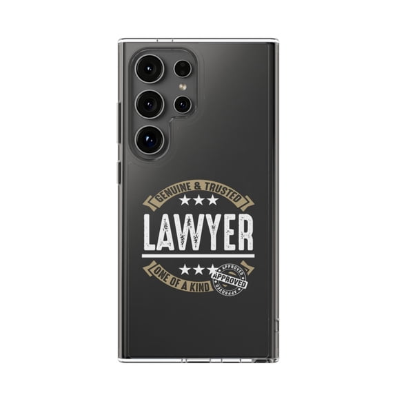 DistinctInk Clear Hybrid Case for Samsung Galaxy S23 Ultra (6.8" Screen) - Genuine Trusted Lawyer One of a Kind - Lightweight Grip