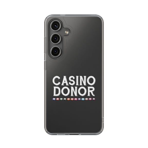 Clear Hybrid Shockproof Case for Samsung Galaxy S24 PLUS - Casino Donor Poker Chips Design