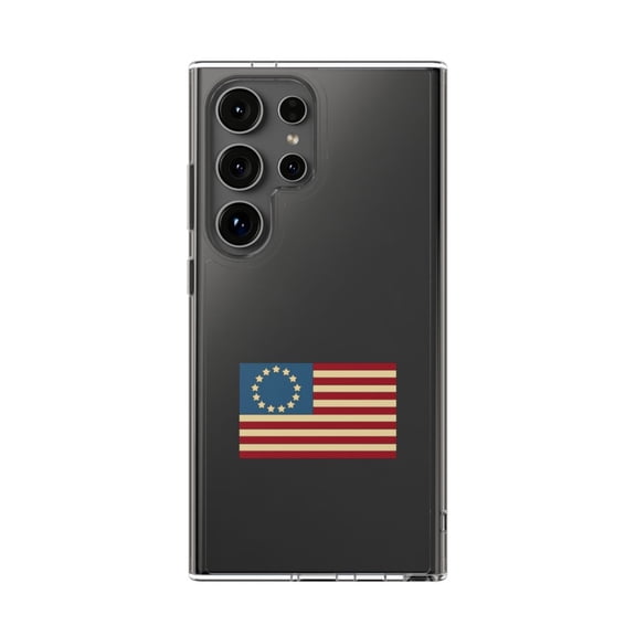 Clear Hybrid Shockproof Case for Samsung Galaxy S24 ULTRA - Betsy Ross Flag Patriotic Design