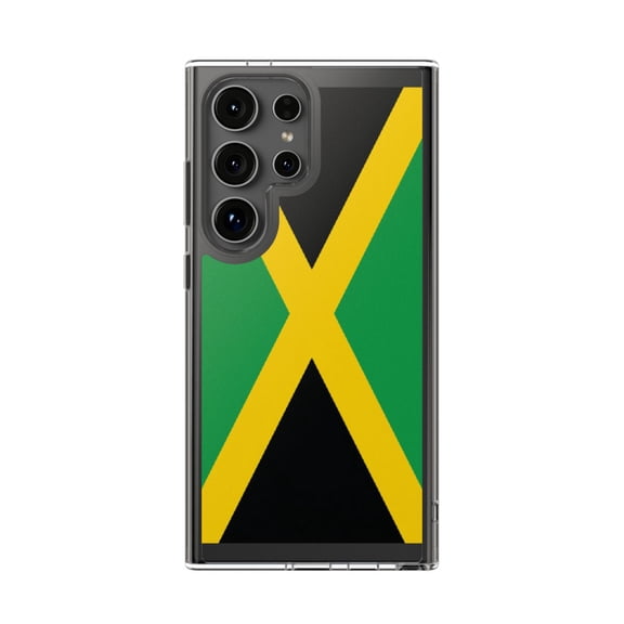 Clear Hybrid Shockproof Case for Samsung Galaxy S25 ULTRA - Jamaican Colors: Black Green Yellow Vibes