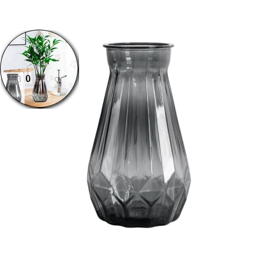 Clear Hydroponic Planter – 5.7x2.3in Shatterproof Plastic Vase,Self-Watering Glass-Look Desktop Planter for Home, Office & Modern Decor