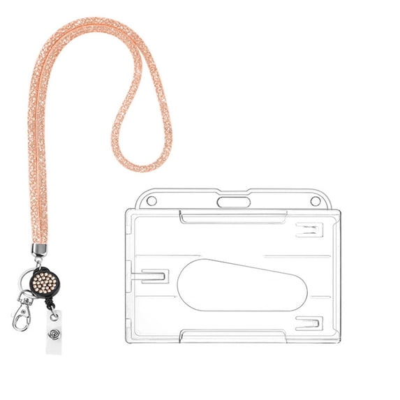 Clear ID Badge Holder with Detachable Lanyard, 2.6x3.5 Inch Reusable Card Holder for Work, Conference, Hospital, Office Supplies & Security Pass