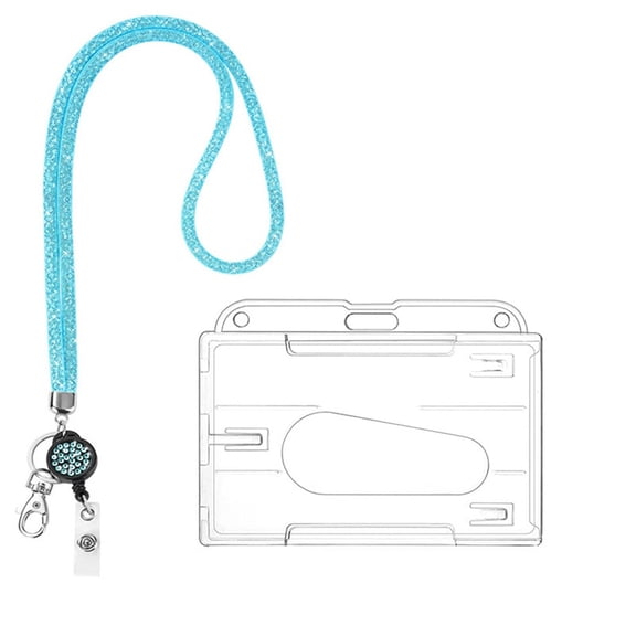 Clear ID Badge Holder with Detachable Lanyard, 2.6x3.5 Inch Reusable Card Holder for Work, Conference, Hospital, Office Supplies & Security Pass