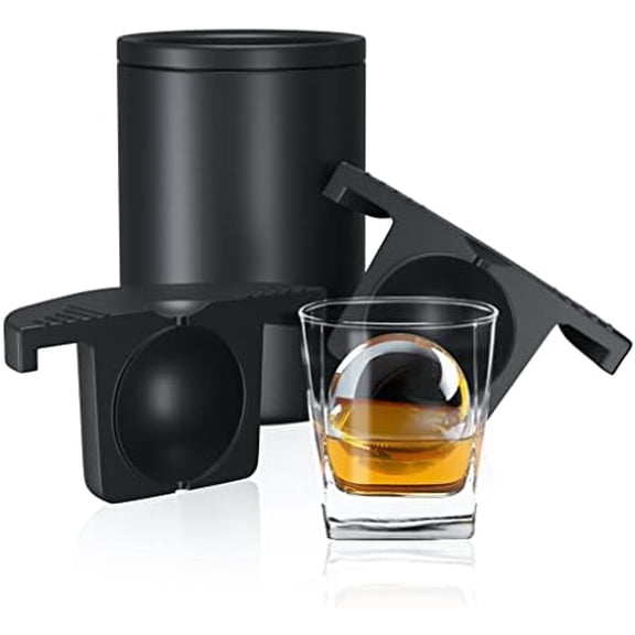 Clear Ice Ball Maker, 2.5” Clear Ice Cube Tray Make 1 Large Sphere Ice Balls for Whiskey, Cocktails & Bourbon, Gifts for Men
