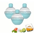 thumbnail image 1 of Clear Ice Ball Maker - 3 Pack Silicone Ice Cube Maker, Round Ice Mold for Sphere Crystal Clear 2.5 Inch Ice Balls-Whiskey transparent round ice cubes(Blue), 1 of 5
