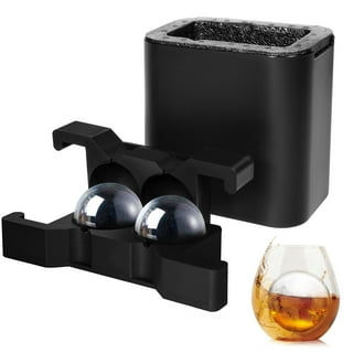 BERLINZO Premium Clear Ice Ball Maker Mold And Additional Silicone Ice Mold  - Whiskey Large Clear Ice Cube Maker 2 Inch - Large Whiskey Ice Maker