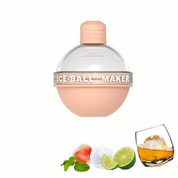 Clear Ice Ball Maker - Silicone Ice Cube Maker, Round Ice Mold for Sphere Crystal Clear 2.5 Inch Ice Balls-Whiskey transparent round ice cubes(Pink)