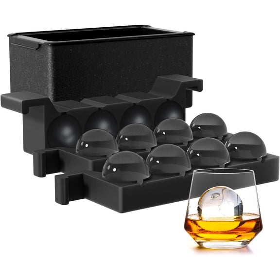 Clear Ice Ball Maker for Whiskey: Circle Ice Cube Tray Make 2Inch Ice Sphere - Clear Ice Cube Maker for Old Fashioned Bourbon Whisky