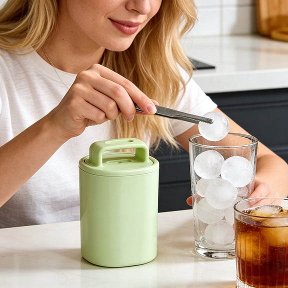 Clear Ice Cube Maker Tray – Large Round Ice Ball Mold, Slow Melting Transparent Ice For Various Beverages(1 Pack)